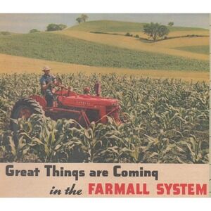 Farmall System International Harvester Tractor Mid Century Farm Print Ad 1946